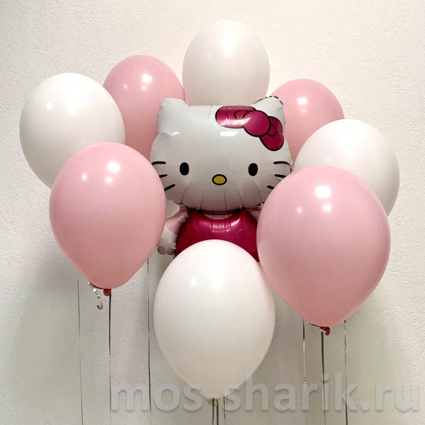Композиция из воздушных шаров "Hello Kitty"