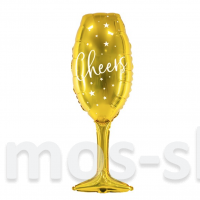 Шар в виде золотого бокала шампанского Cheers