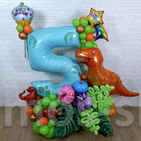 Композиция из шаров на день рождения Динозавры
