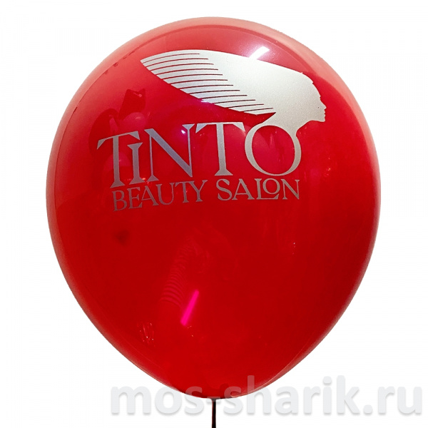 Печать логотипа салоны красоты на красном шаре
