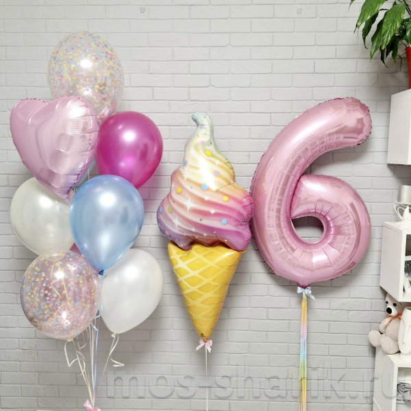 Композиция из шаров Сладкий день рождения на 6 лет