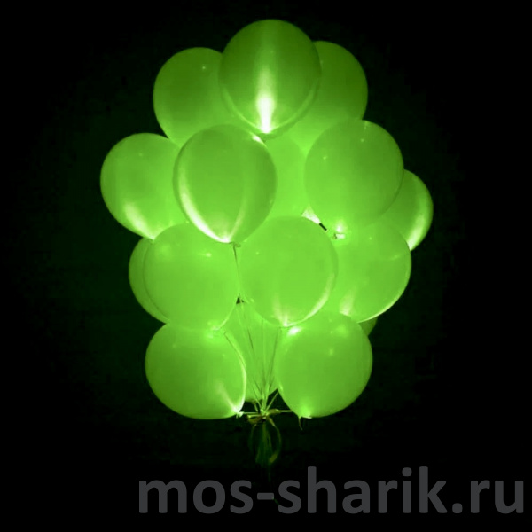 Зелёные шарики со светодиодной подсветкой