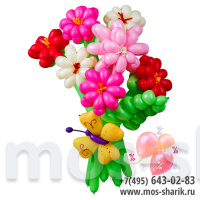 Букет цветов из шаров с бабочкой